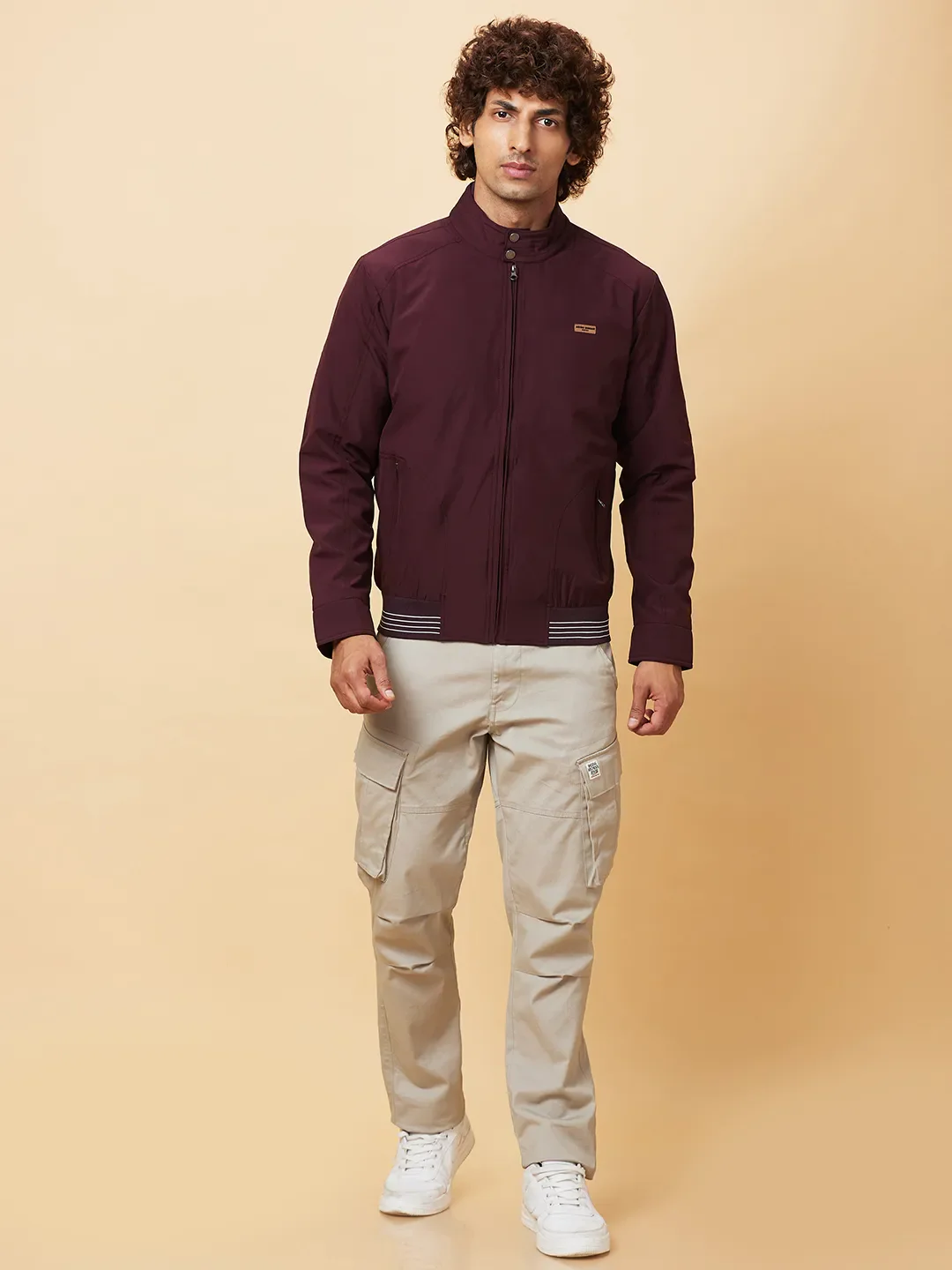 Wine Regular Fit Men's Jacket by Being Human Clothing - Image 2
