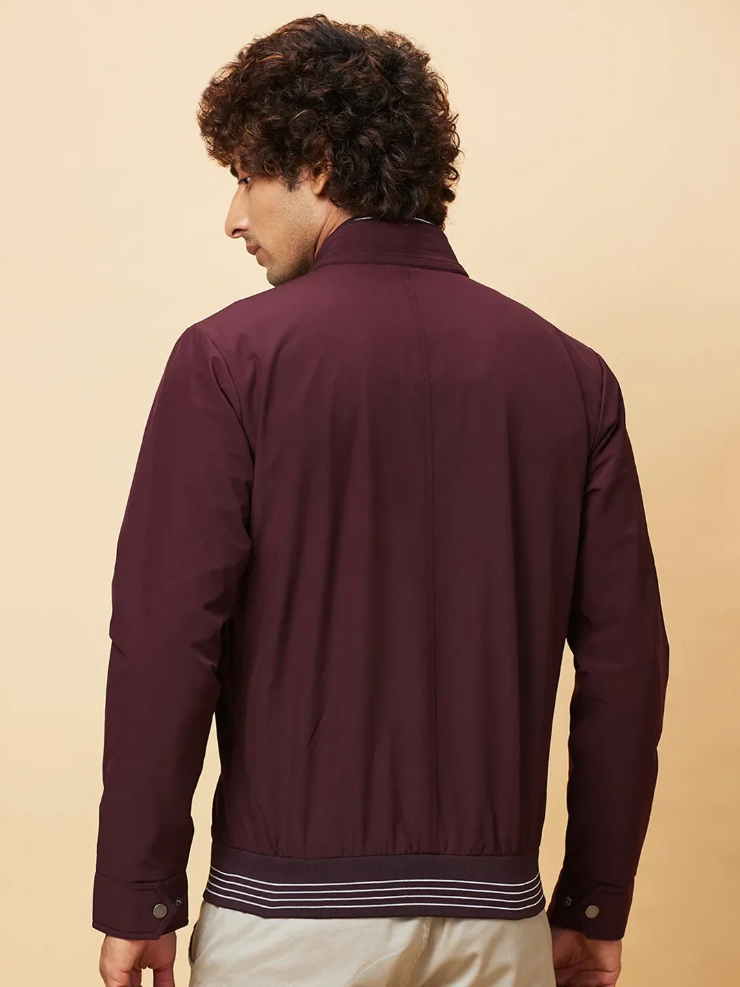 Wine Regular Fit Men's Jacket by Being Human Clothing - Image 3
