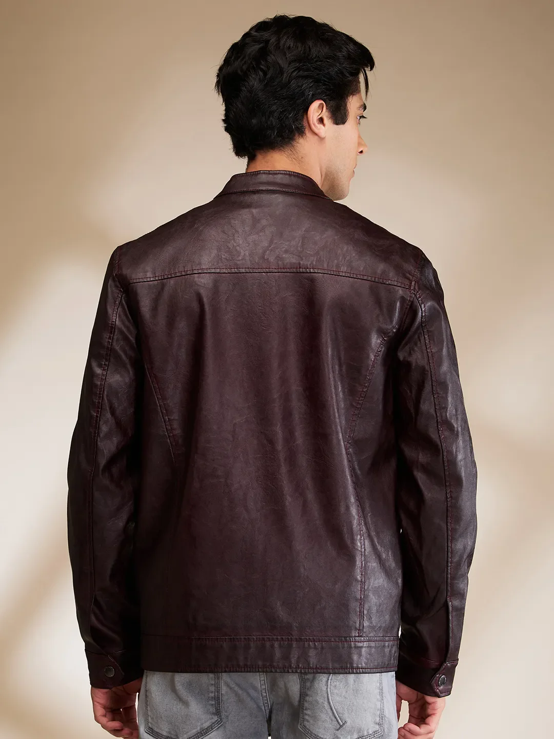 Red Regular Fit Long Sleeves Men's Jacket by Being Human Clothing - Image 3
