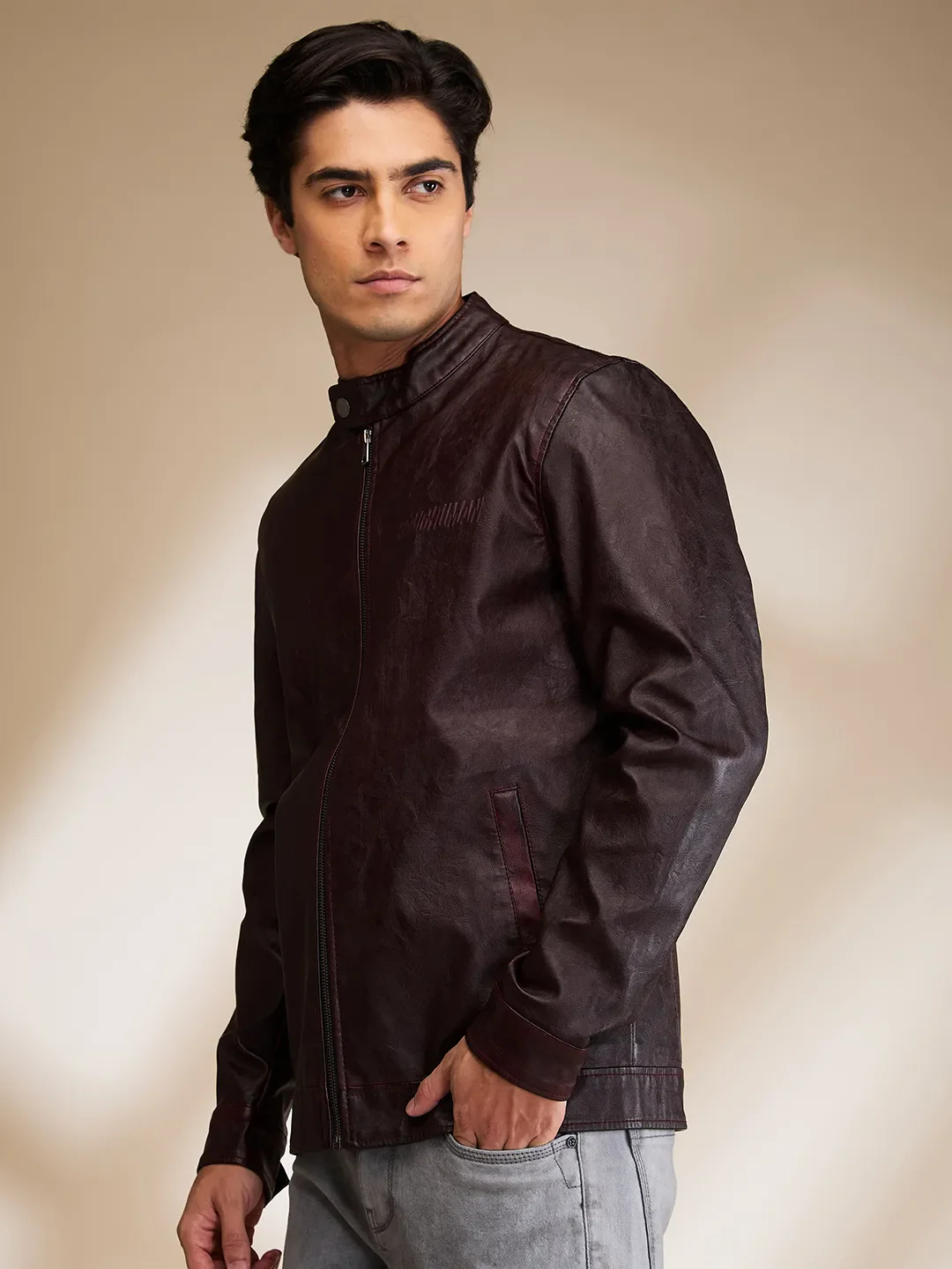 Red Regular Fit Long Sleeves Men's Jacket by Being Human Clothing - Image 4