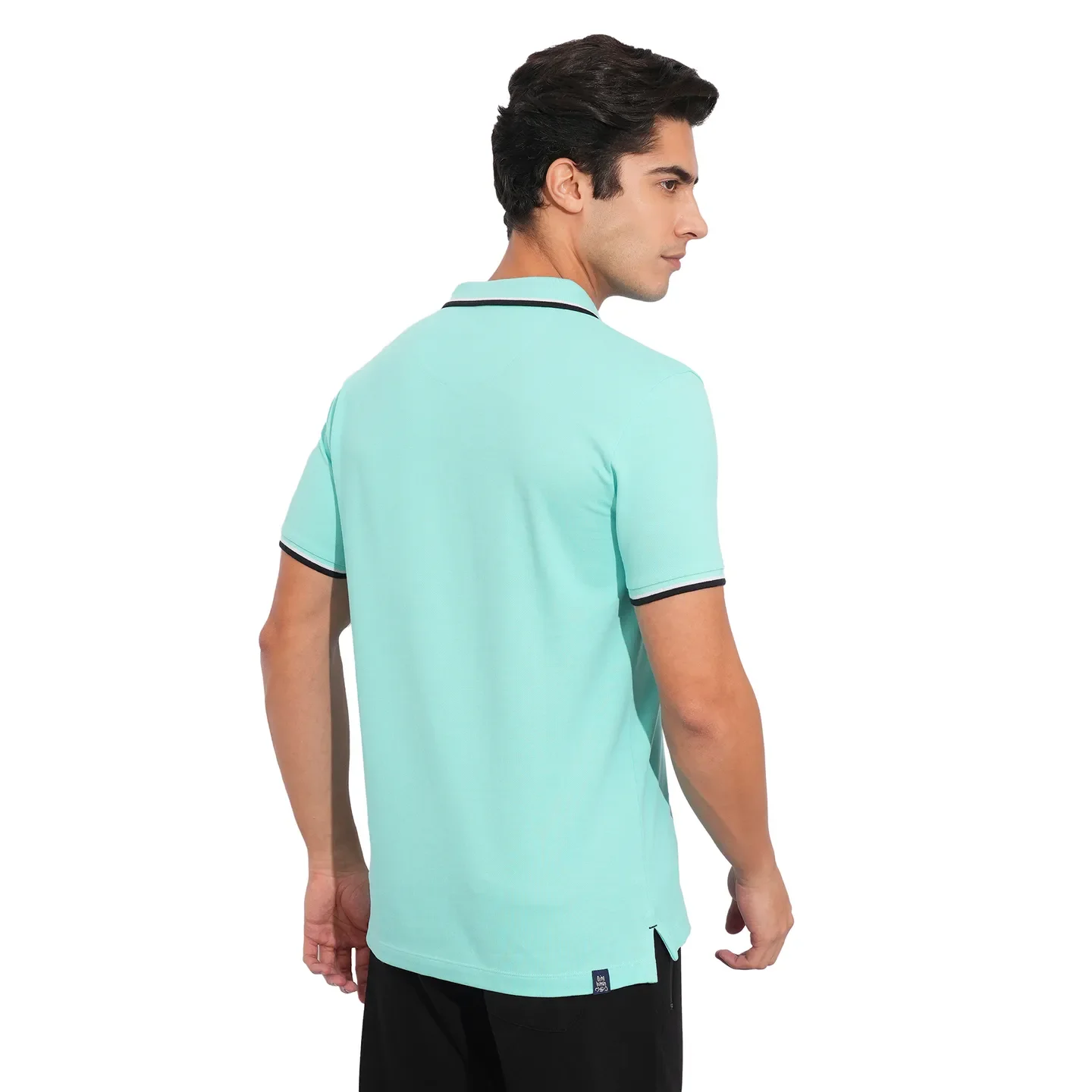 Aqua Regular Fit Men's Polo T-Shirt by Being Human Clothing - Image 3