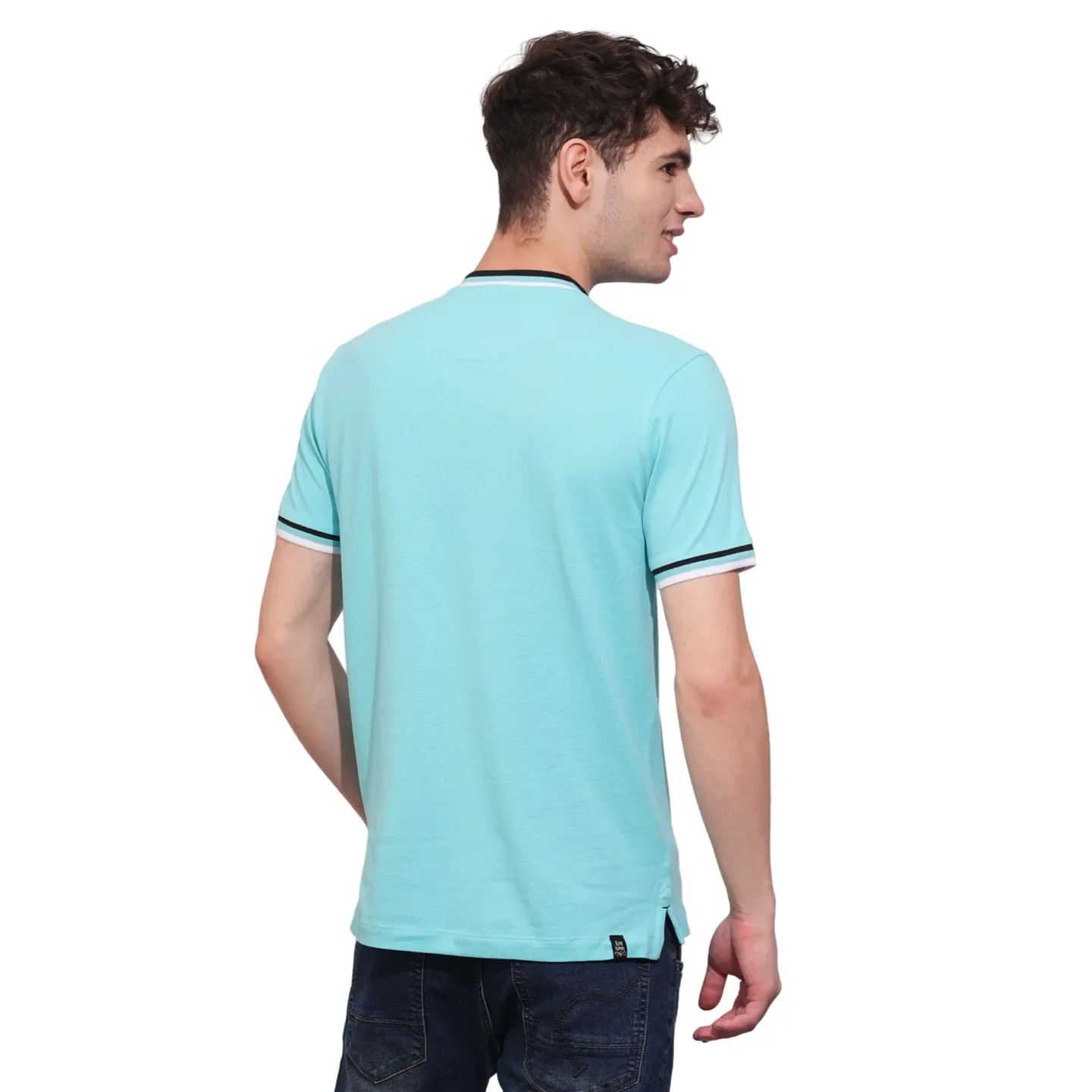 Aqua Regular Fit Men's Polo T-Shirt by Being Human Clothing - Image 3