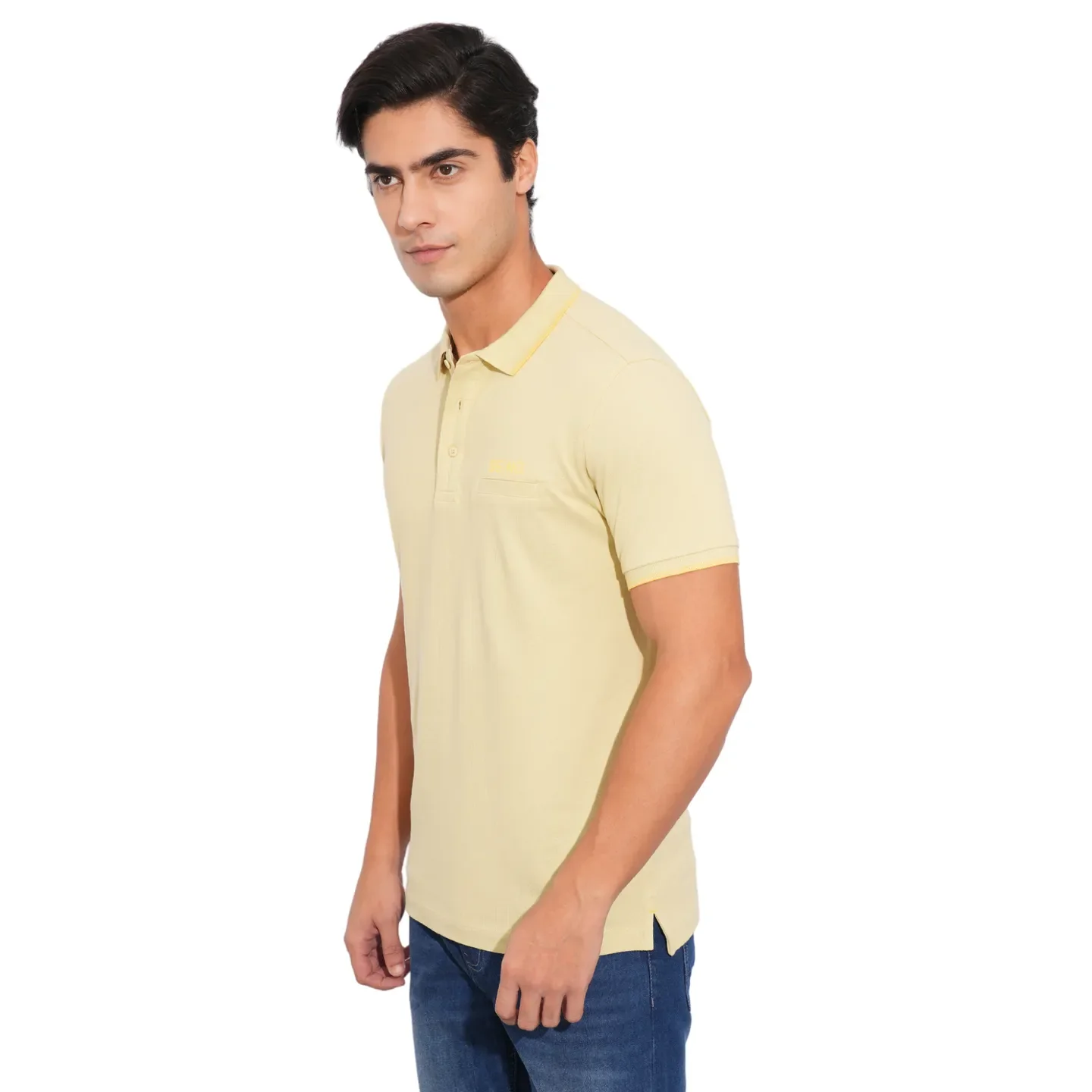Beige Regular Fit Men's Polo T-Shirt by Being Human Clothing - Image 2