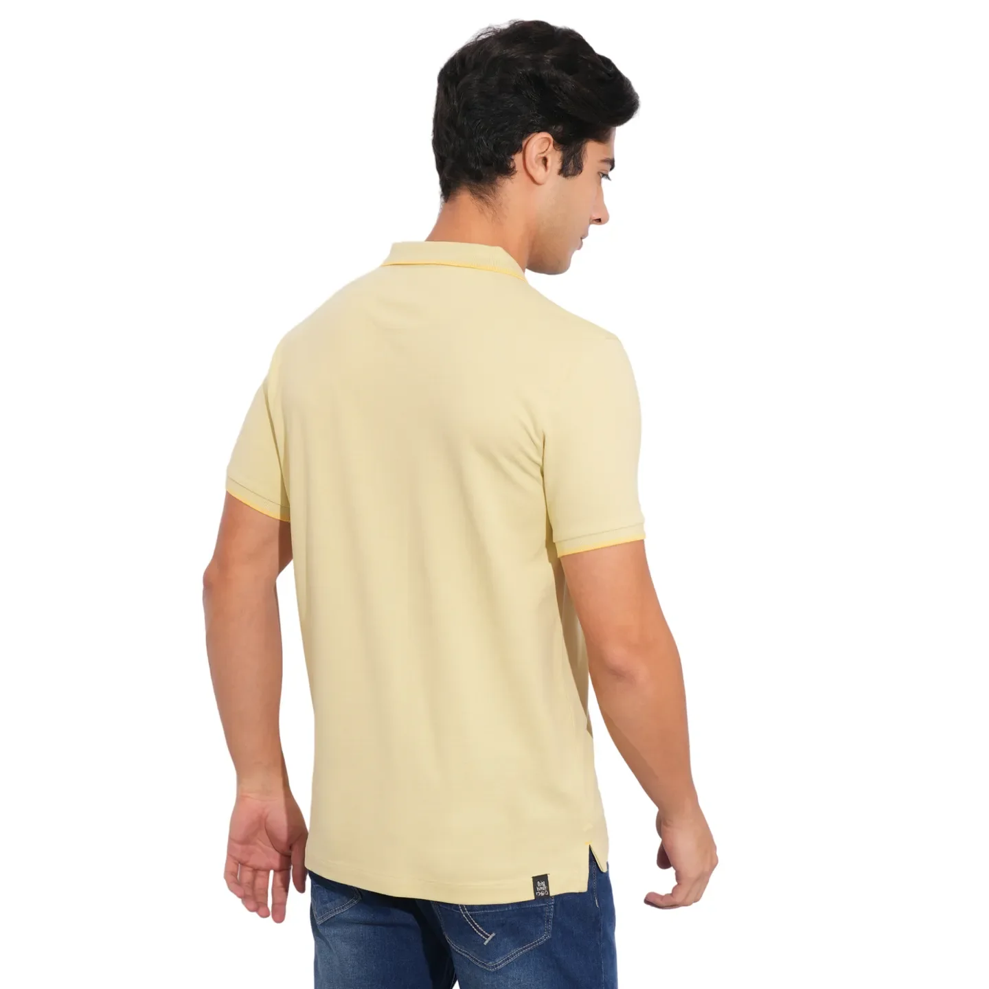 Beige Regular Fit Men's Polo T-Shirt by Being Human Clothing - Image 3