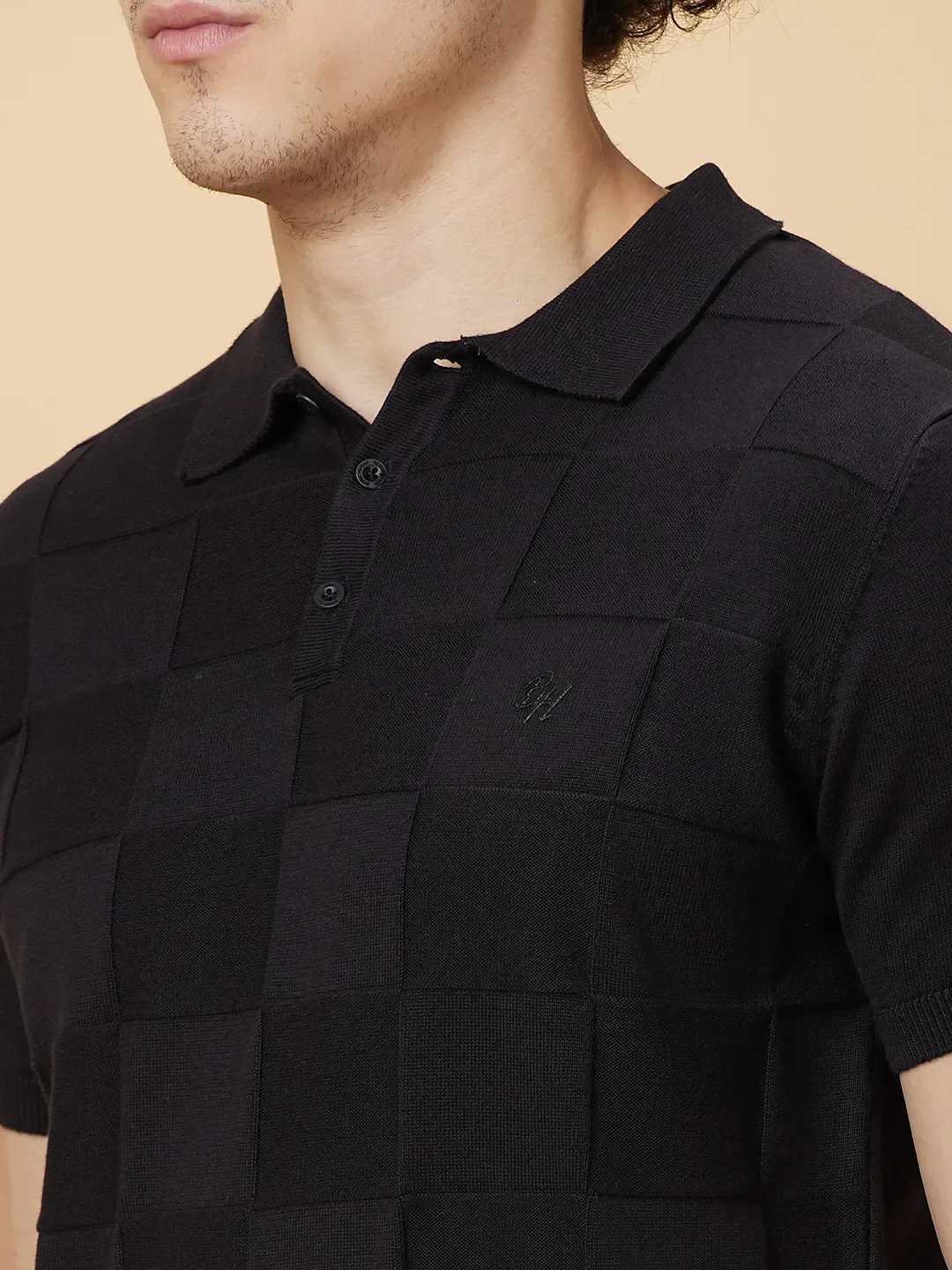Black Regular Fit Men's Polo T-shirt by Being Human Clothing - Image 5