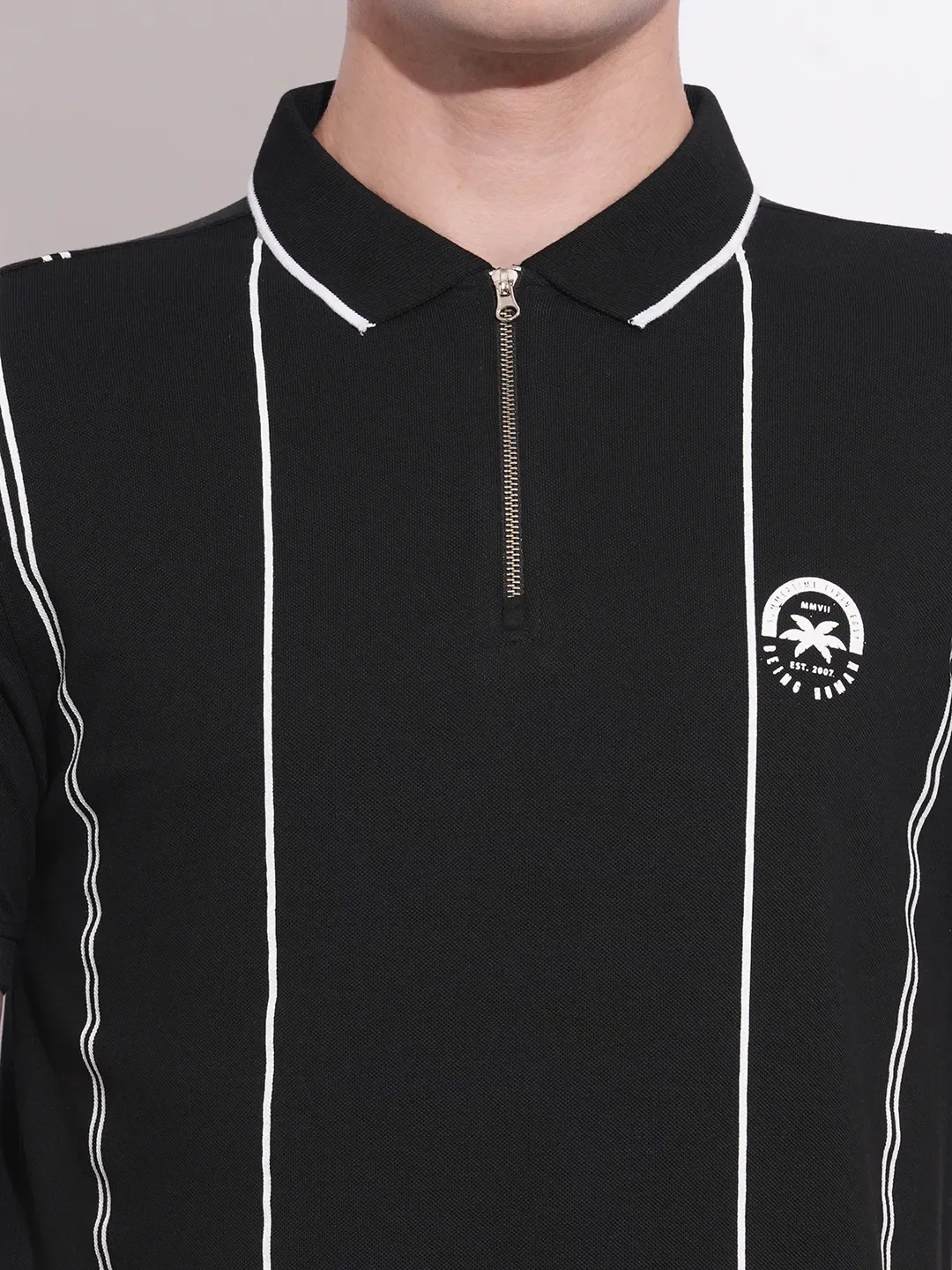 Black Regular Fit Men's Polo T-Shirt by Being Human Clothing - Image 5
