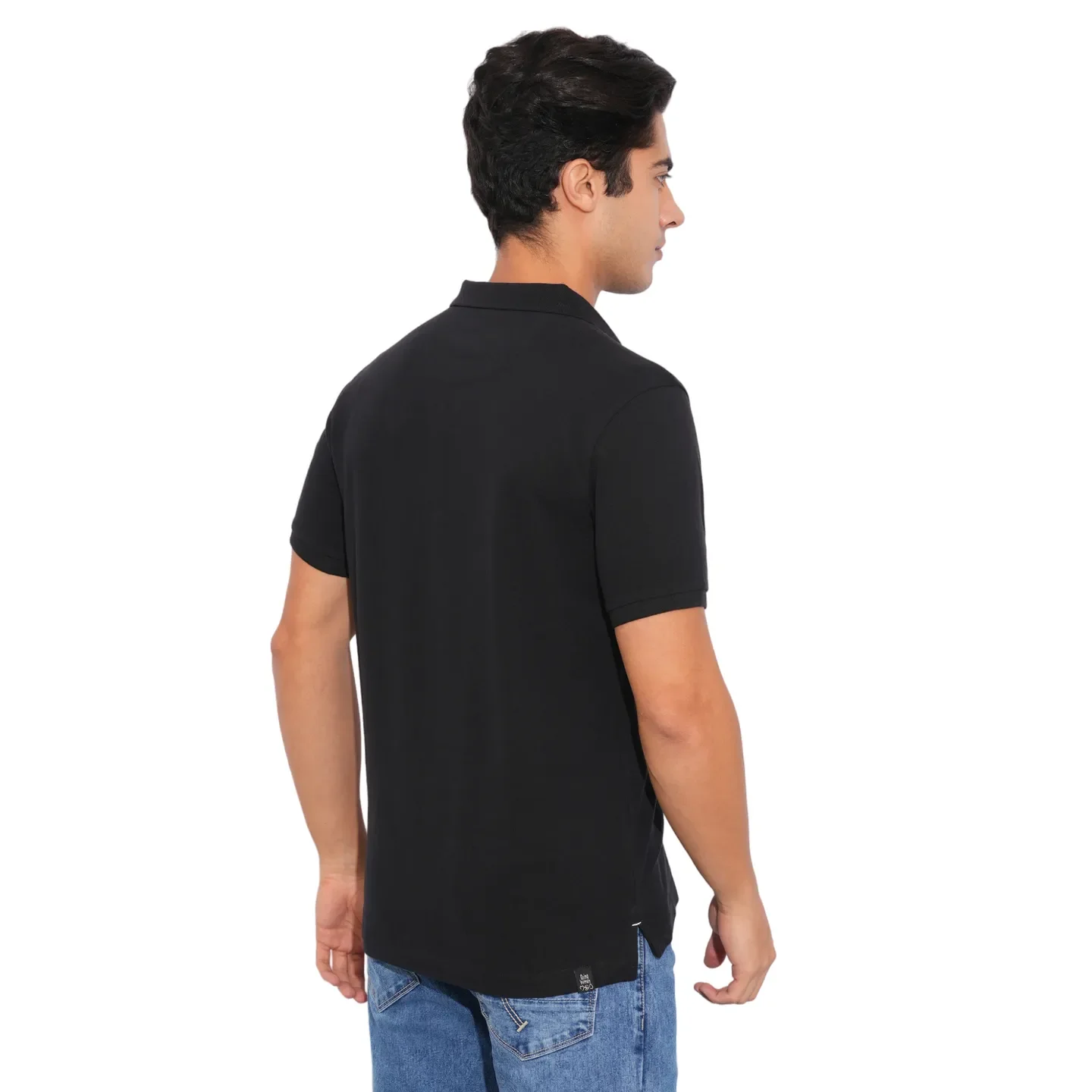 Black Regular Fit Men's Polo T-Shirt by Being Human Clothing - Image 3