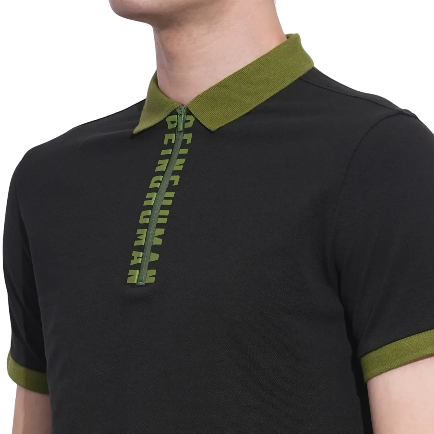 Black Regular Fit Men's Polo T-Shirt by Being Human Clothing - Image 5