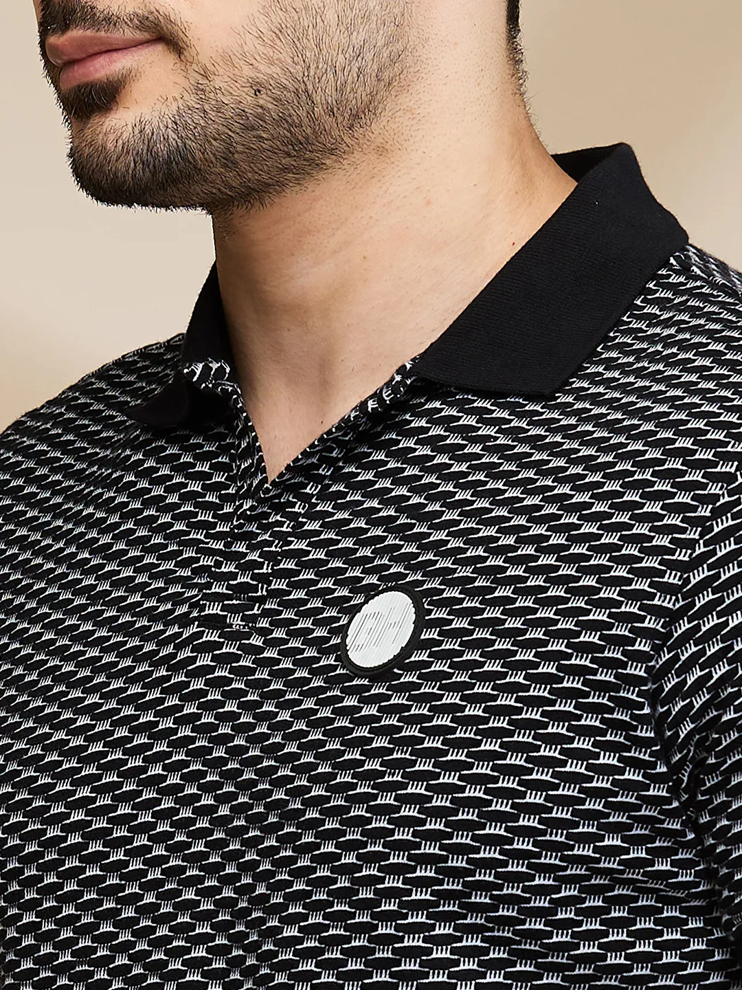 Black Regular Fit Men's Polo T-Shirt by Being Human Clothing - Image 5