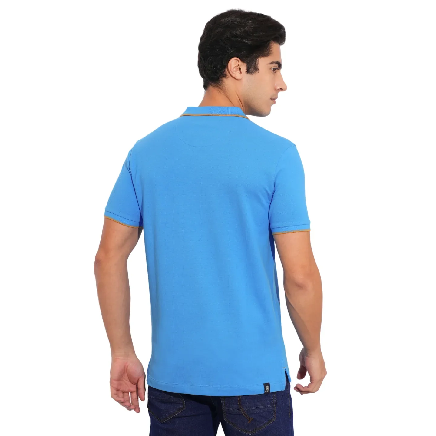 Blue Regular Fit Men's Polo T-Shirt by Being Human Clothing - Image 3