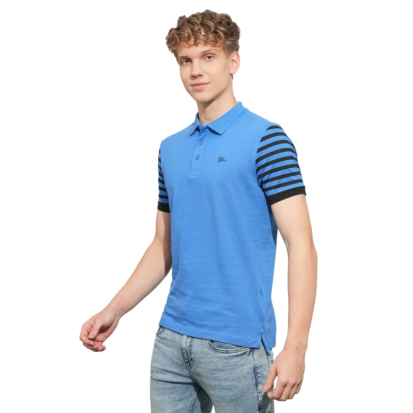Blue Regular Fit Men's Polo T-Shirt by Being Human Clothing - Image 2