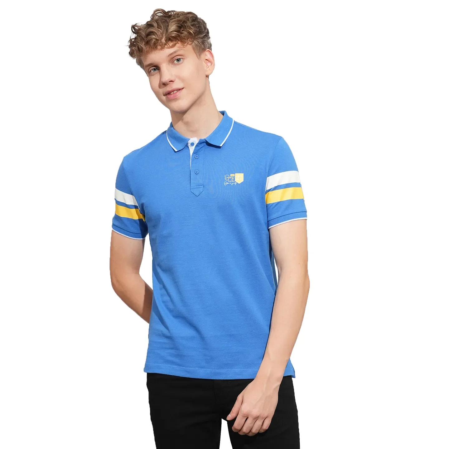 Blue Regular Fit Men's Polo T-Shirt by Being Human Clothing