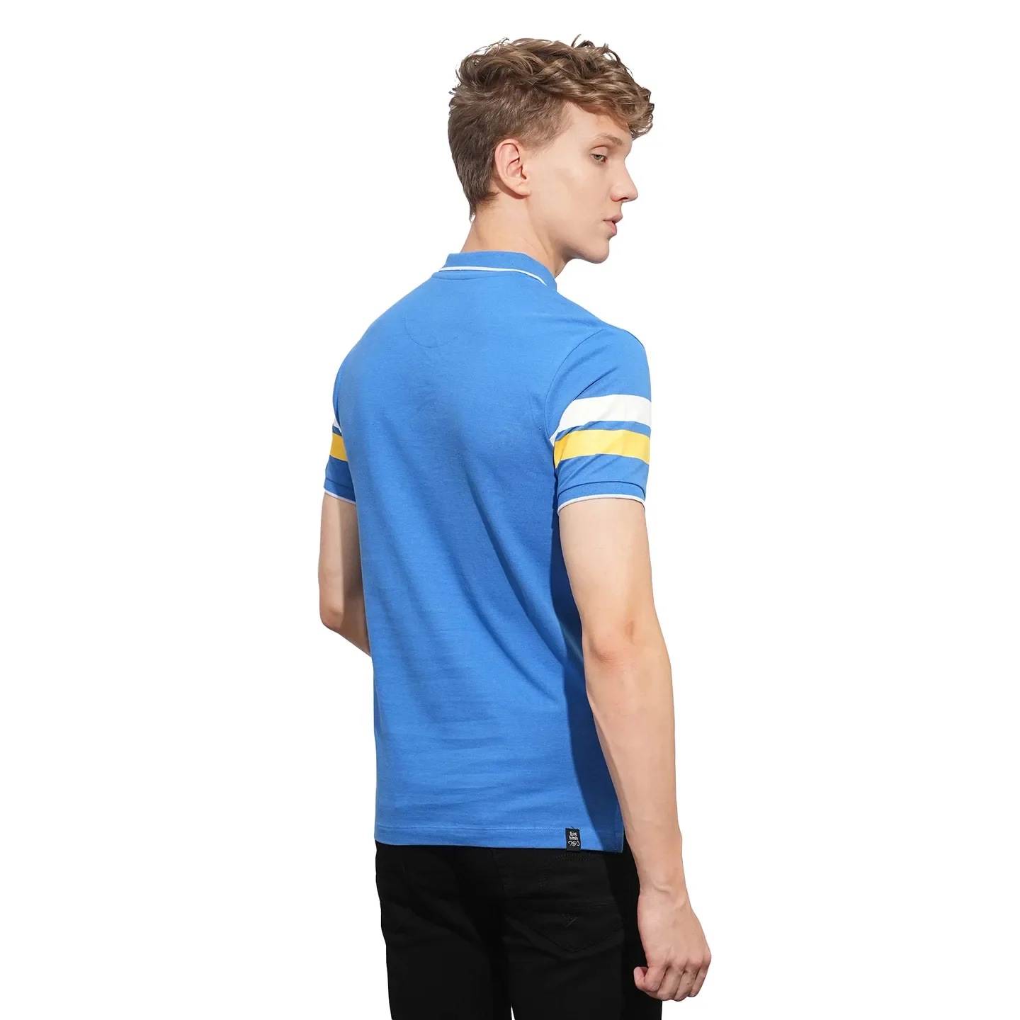 Blue Regular Fit Men's Polo T-Shirt by Being Human Clothing - Image 3