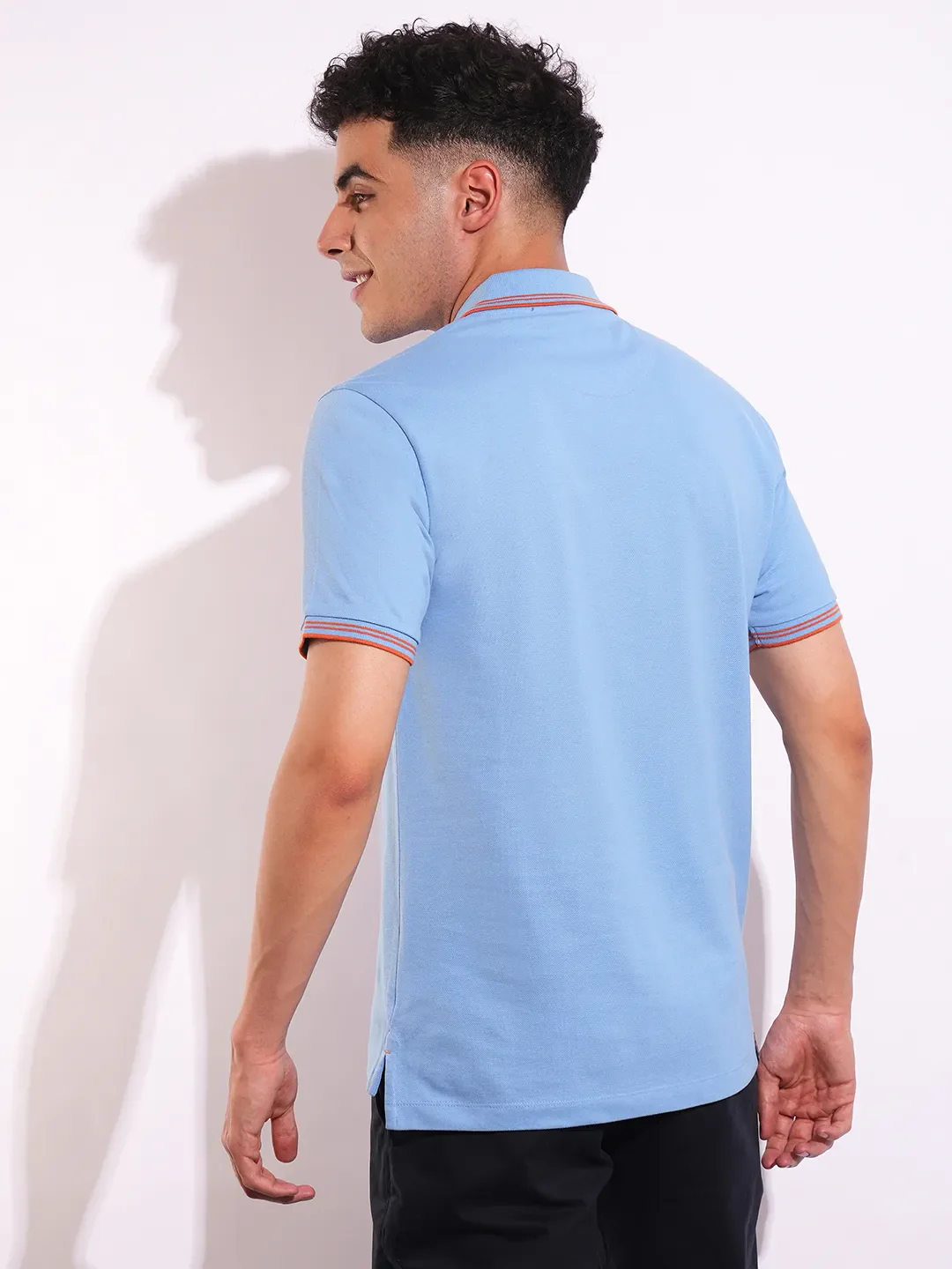 Blue Regular Fit Men's Polo T-Shirt by Being Human Clothing - Image 3