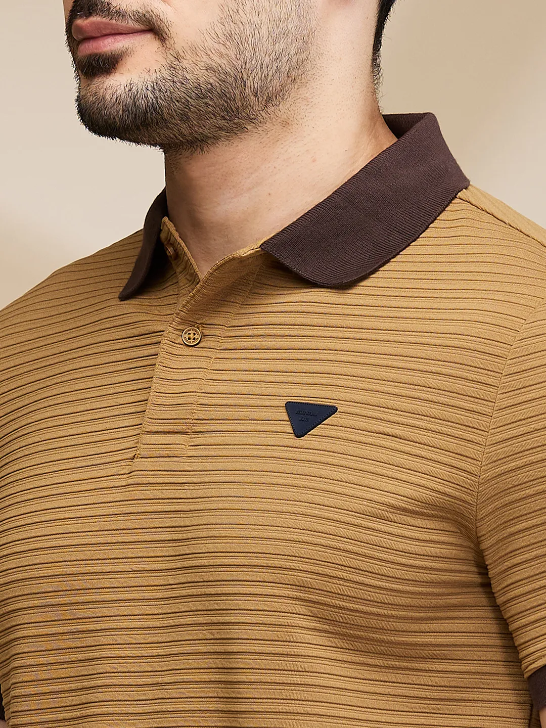 Brown Regular Fit Men's Polo T-Shirt by Being Human Clothing - Image 5
