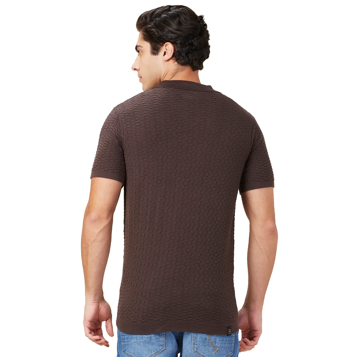 Brown Regular Fit Men's Polo T-Shirt by Being Human Clothing - Image 3