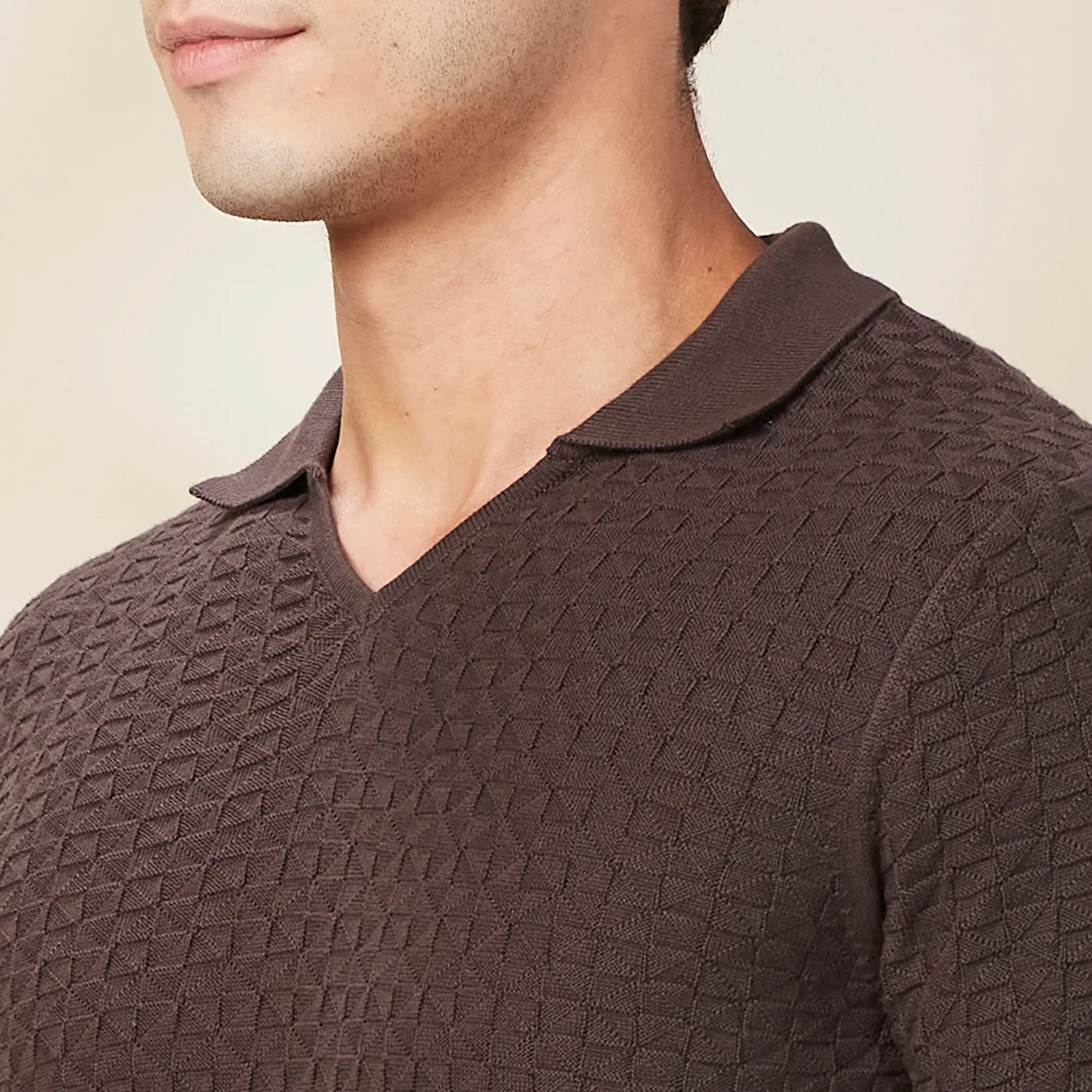 Brown Regular Fit Men's Polo T-Shirt by Being Human Clothing - Image 5