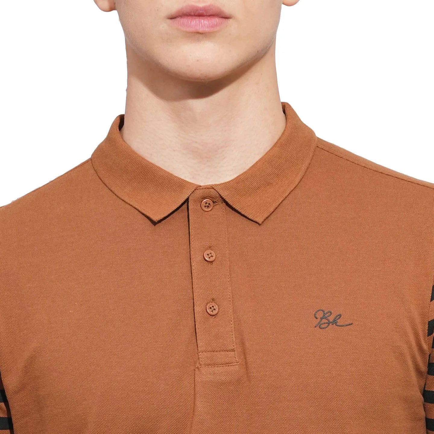 Brown Regular Fit Men's Polo T-Shirt by Being Human Clothing - Image 5