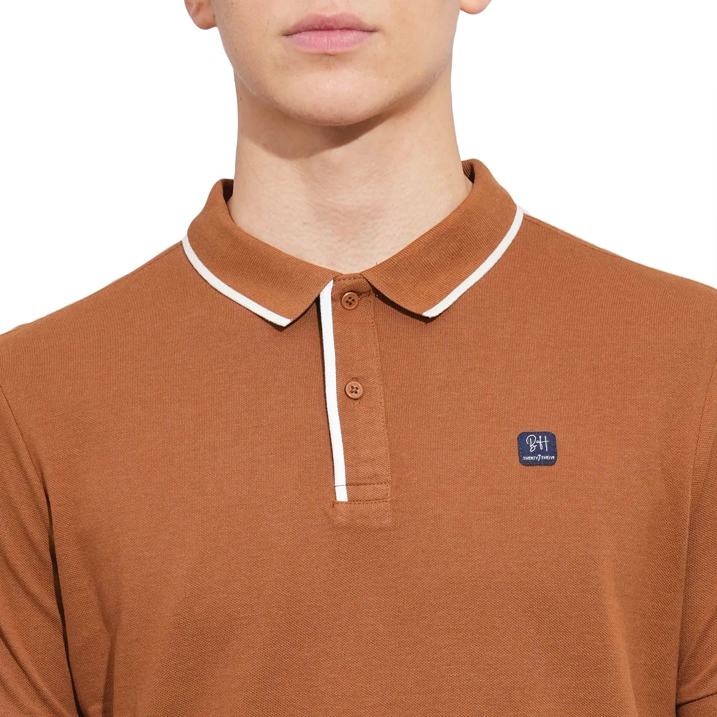 Brown Regular Fit Men's Polo T-Shirt by Being Human Clothing - Image 5