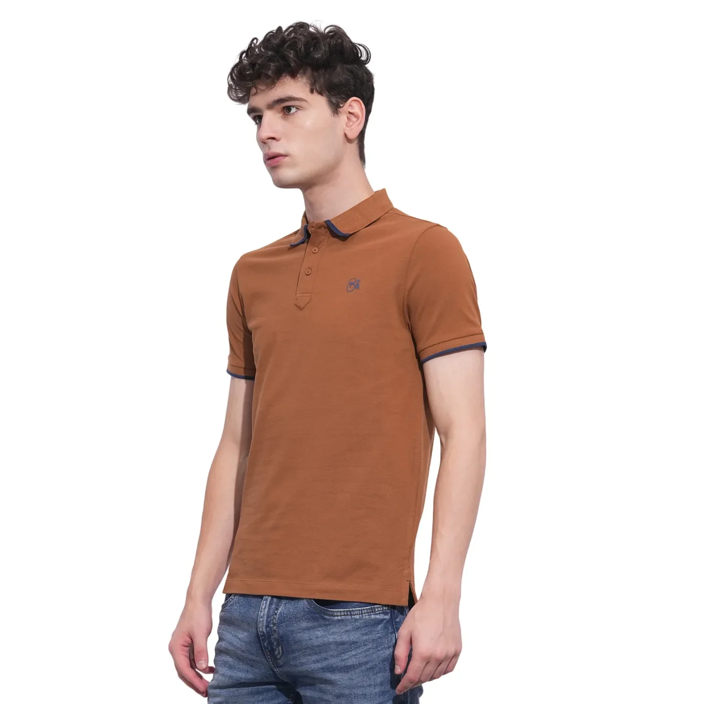 Brown Regular Fit Men's Polo T-Shirt by Being Human Clothing - Image 2