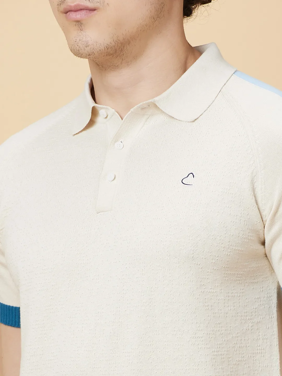 White Regular Fit Men's Polo T-Shirt by Being Human Clothing - Image 5