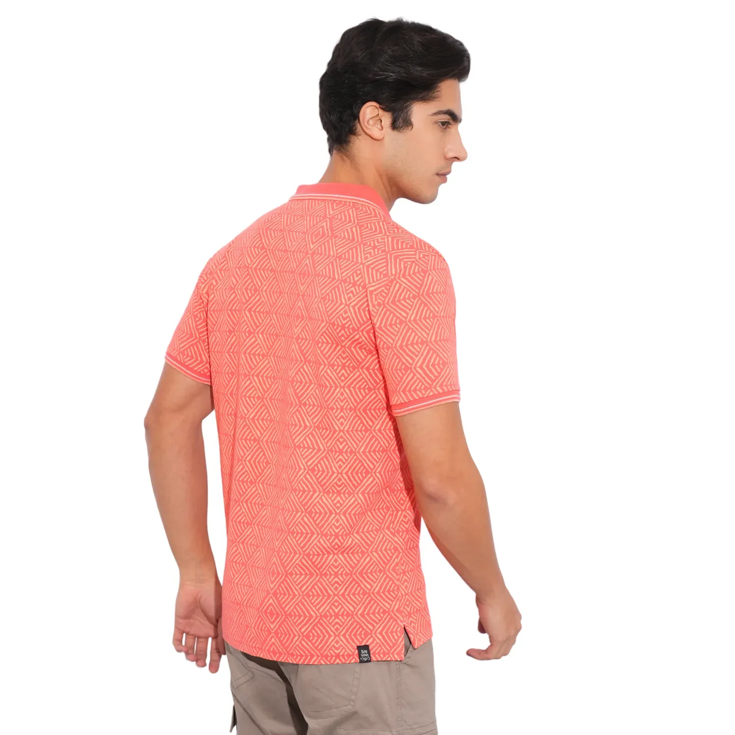 Coral Regular Fit Men's Polo T-Shirt by Being Human Clothing - Image 3