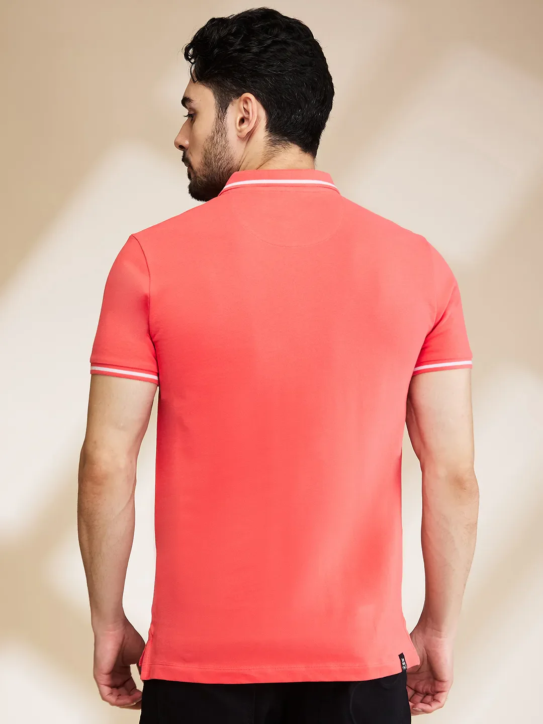 Orange Regular Fit Men's Polo T-Shirt by Being Human Clothing - Image 3
