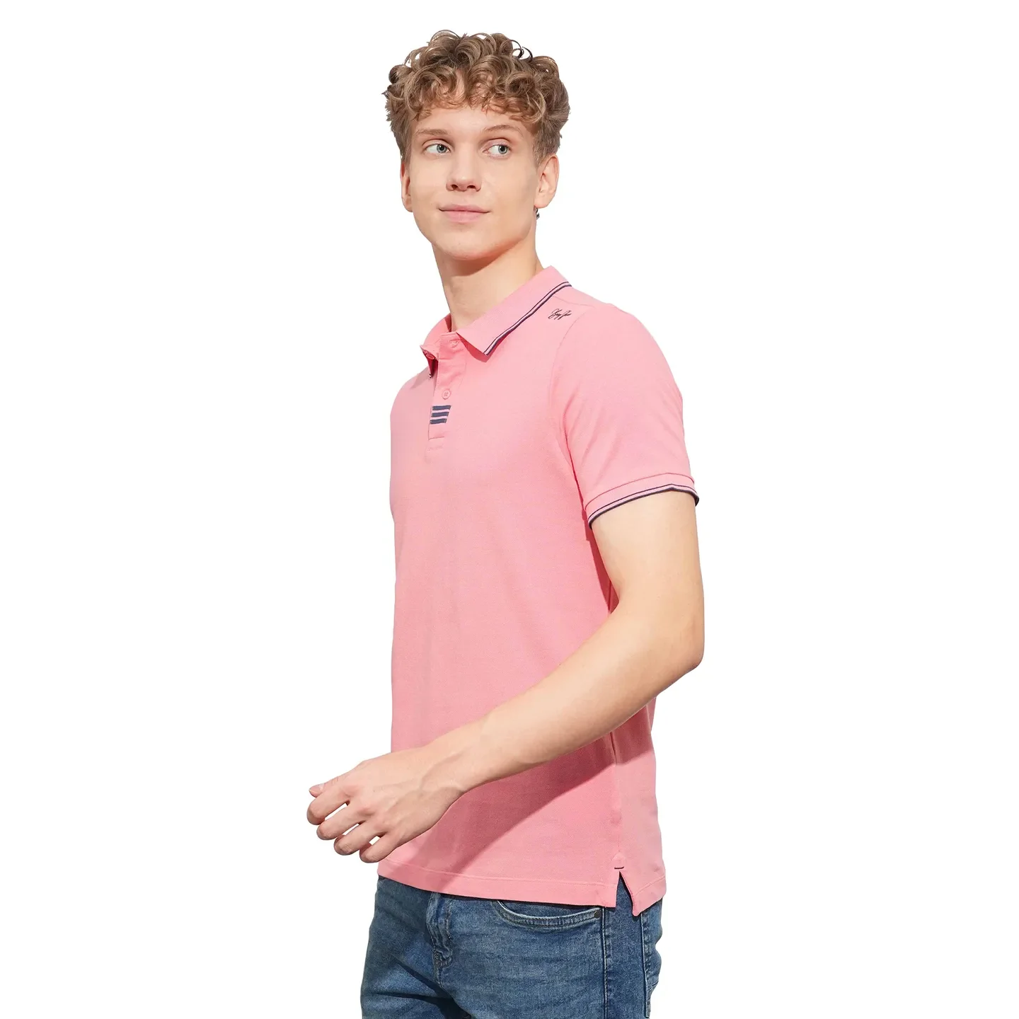 Coral Regular Fit Men's Polo T-Shirt by Being Human Clothing - Image 2