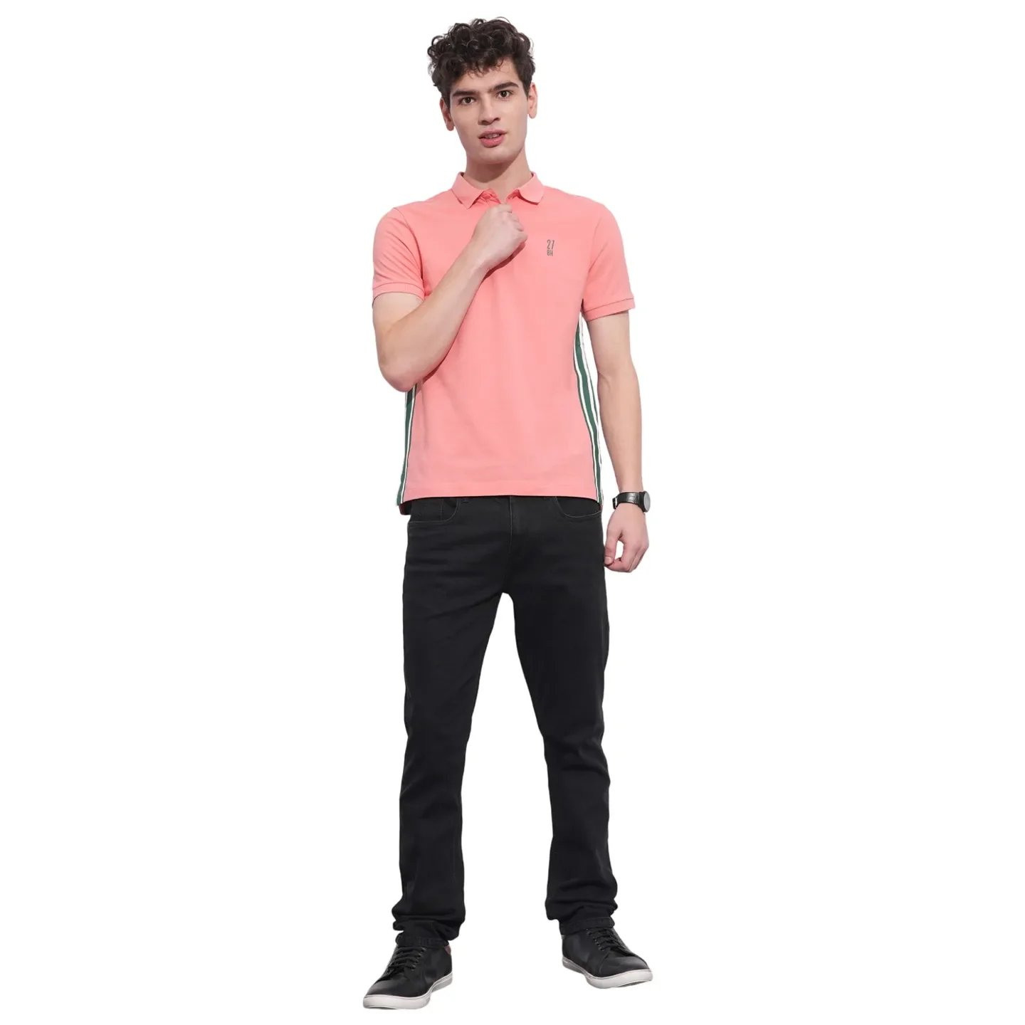 Coral Regular Fit Men's Polo T-Shirt by Being Human Clothing - Image 4