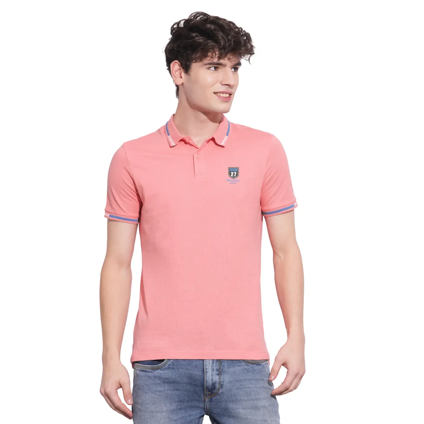 Coral Regular Fit Men's Polo T-Shirt by Being Human Clothing