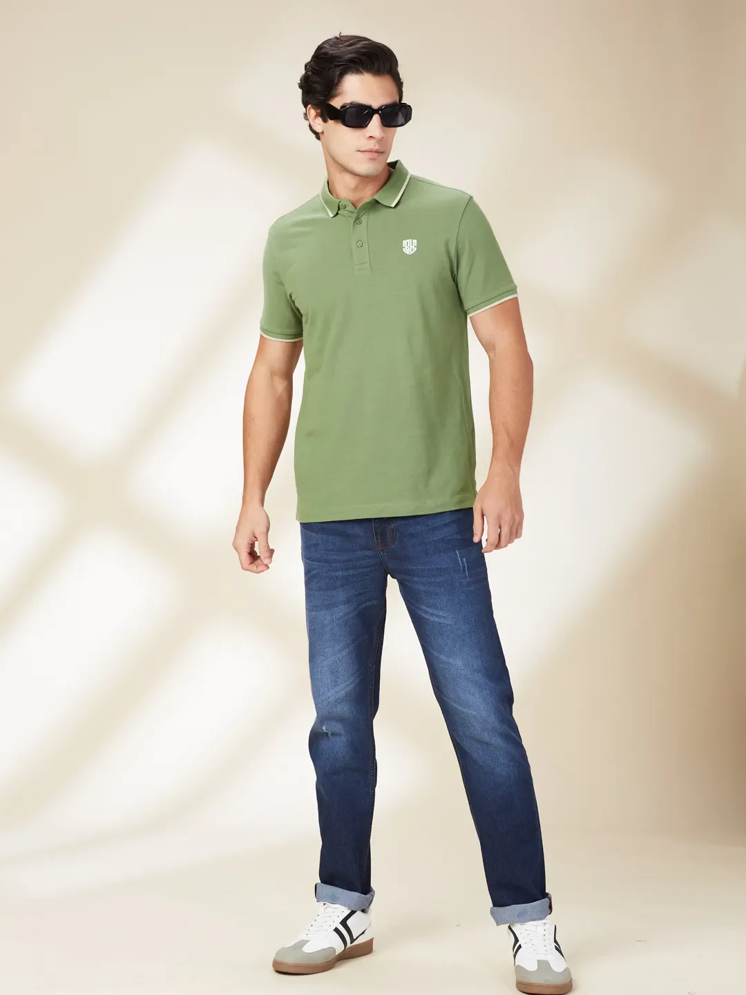 Dark Olive Regular Fit Men's Polo T-Shirt by Being Human Clothing - Image 6