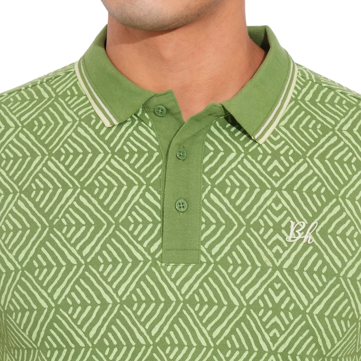 Olive Regular Fit Men's Polo T-Shirt by Being Human Clothing - Image 5