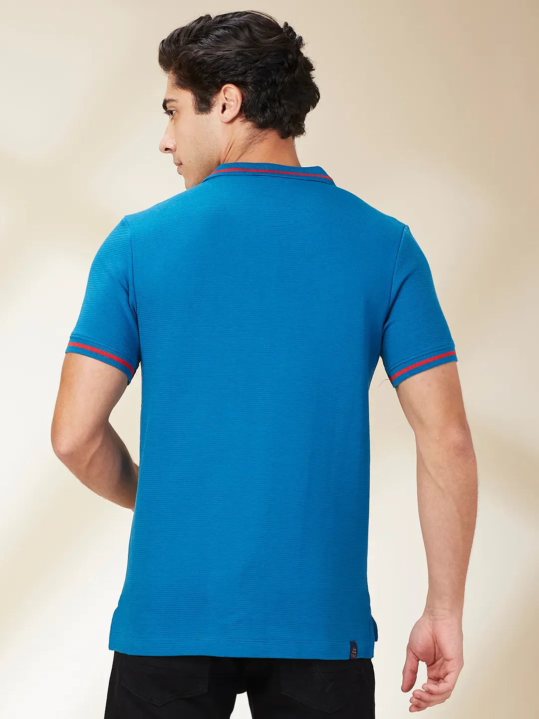 Dark Red Regular Fit Men's Polo T-Shirt by Being Human Clothing - Image 3
