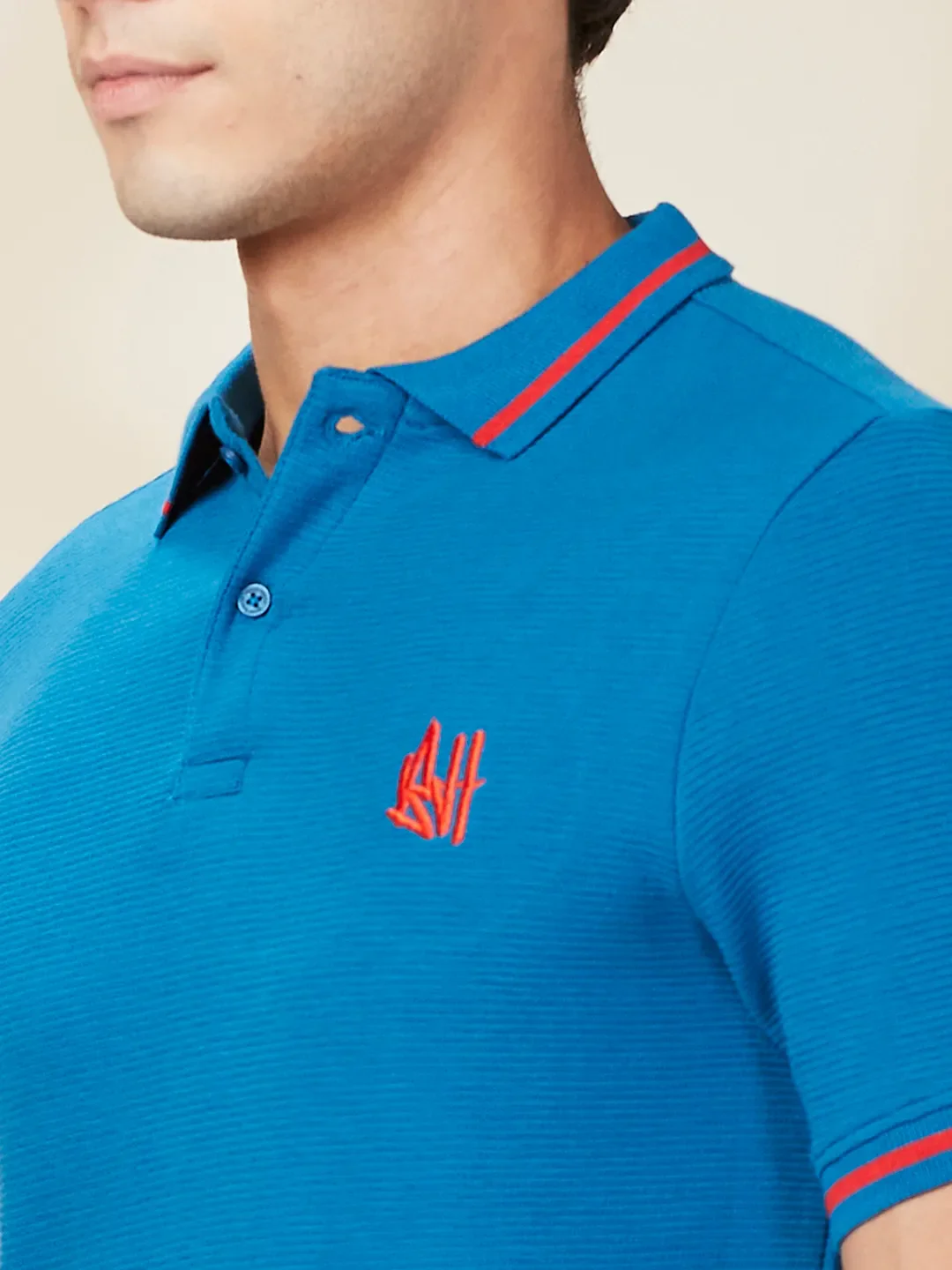 Dark Red Regular Fit Men's Polo T-Shirt by Being Human Clothing - Image 5