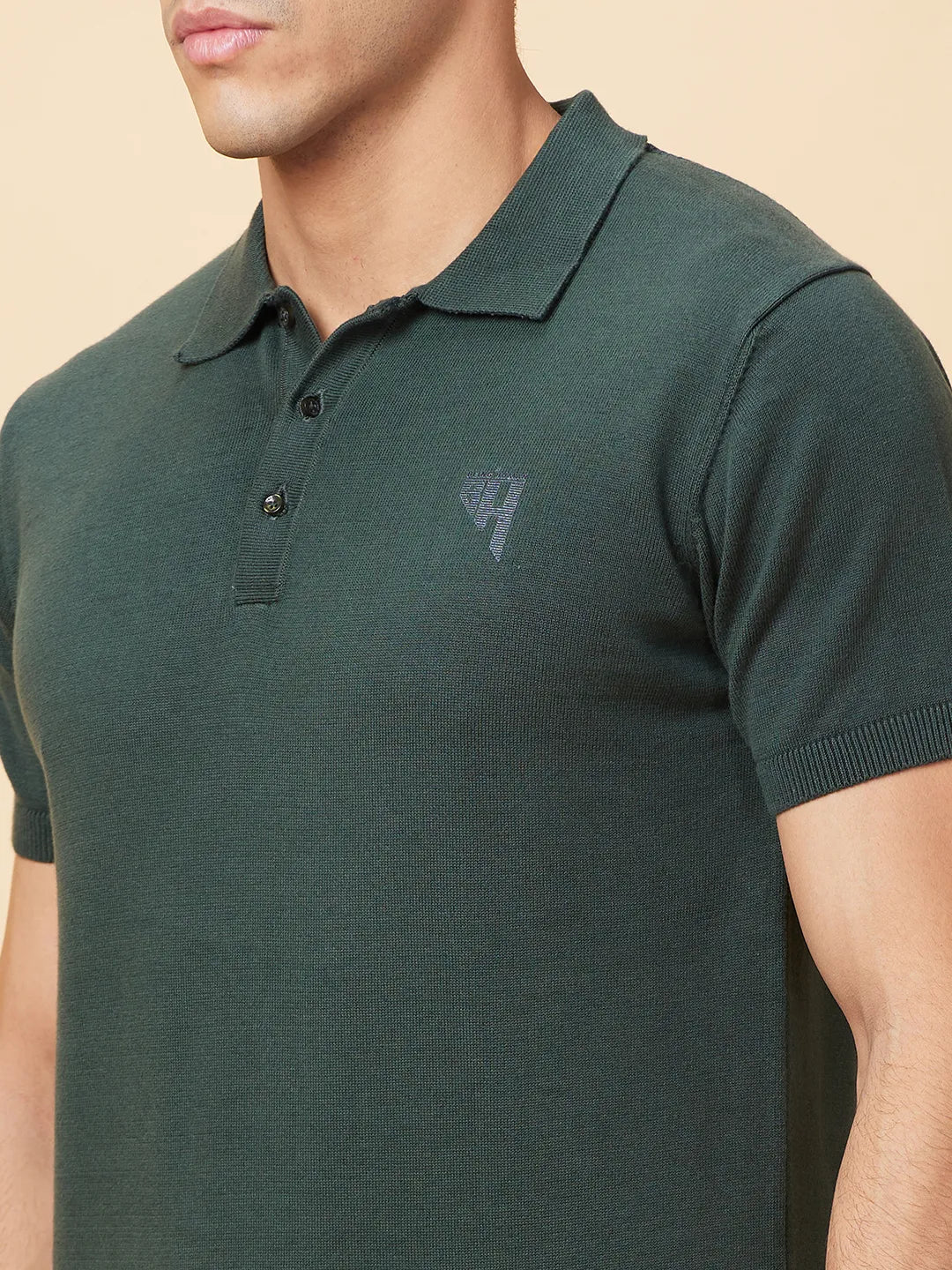 Green Regular Fit Men's Polo T-Shirt by Being Human Clothing - Image 5