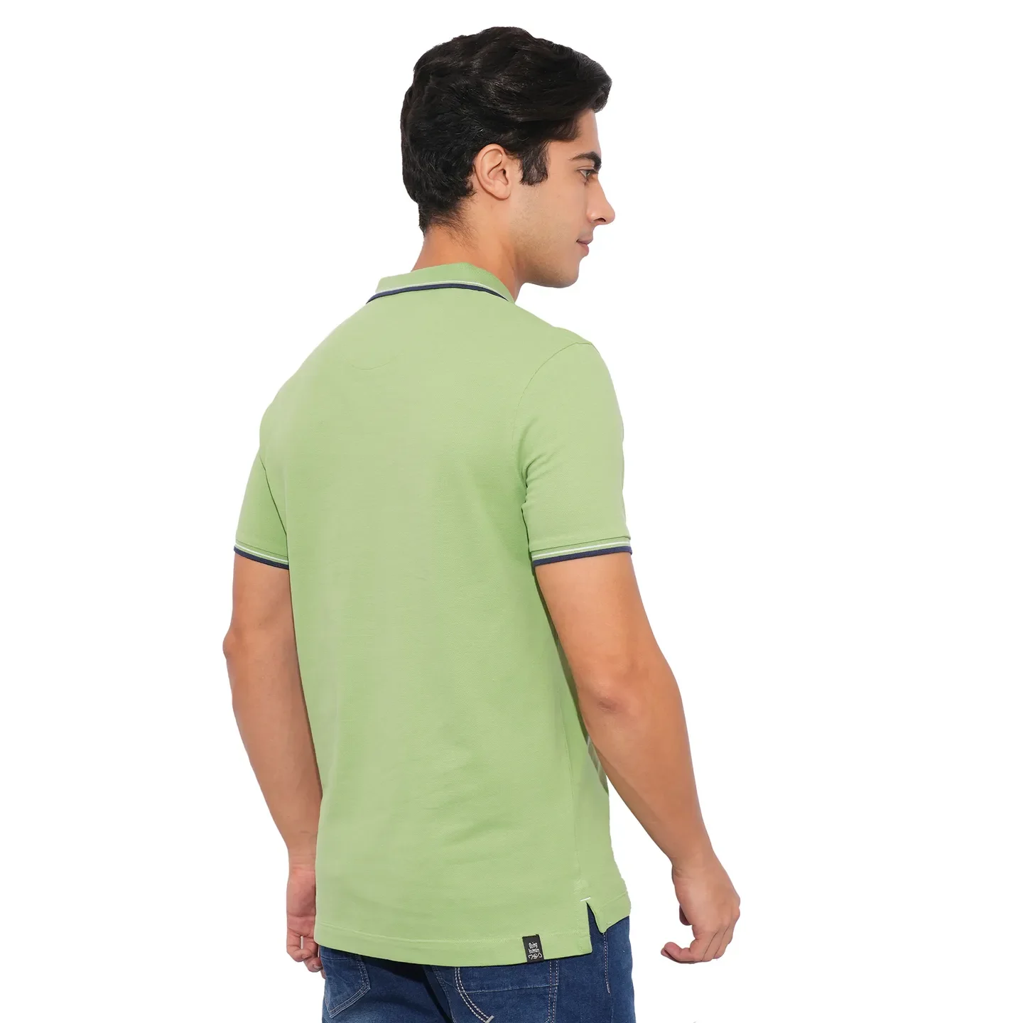 Green Regular Fit Men's Polo T-Shirt by Being Human Clothing - Image 3