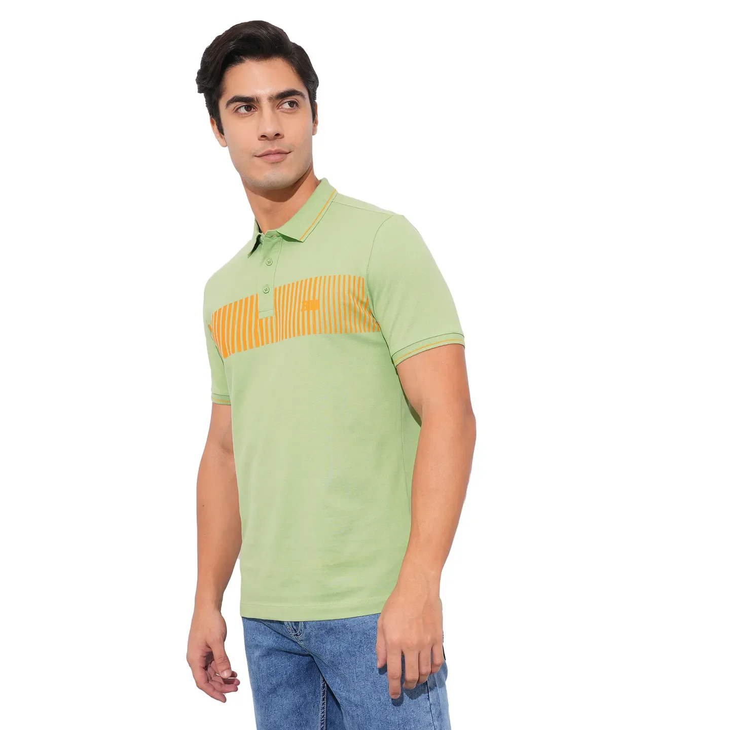 Green Regular Fit Men's Polo T-Shirt by Being Human Clothing - Image 2