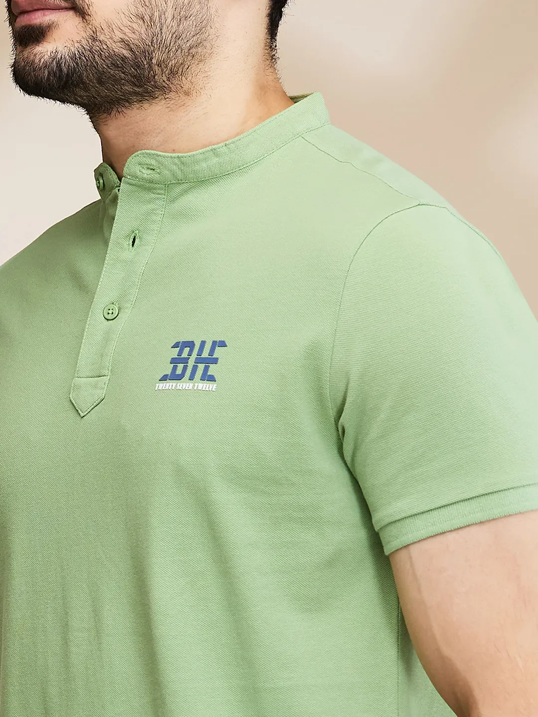 Green Regular Fit Men's Polo T-Shirt by Being Human Clothing - Image 5