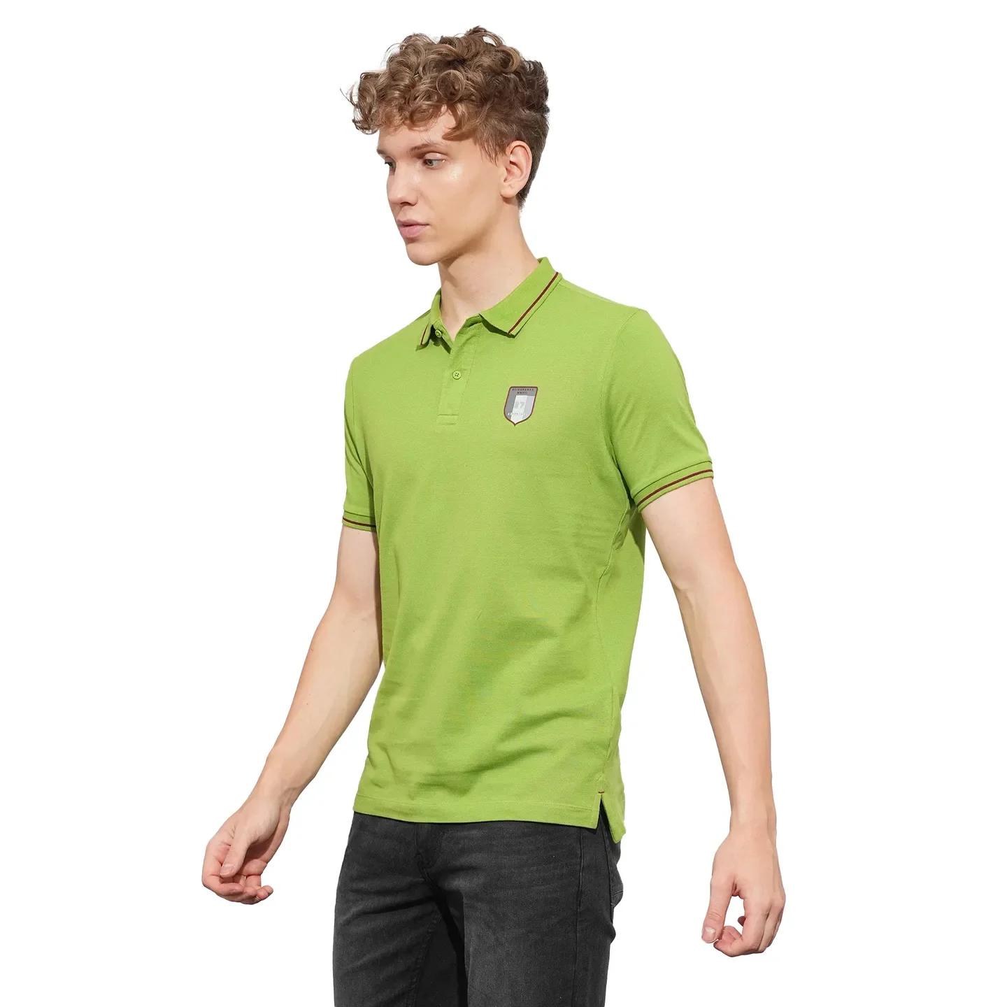 Green Regular Fit Men's Polo T-Shirt by Being Human Clothing - Image 2