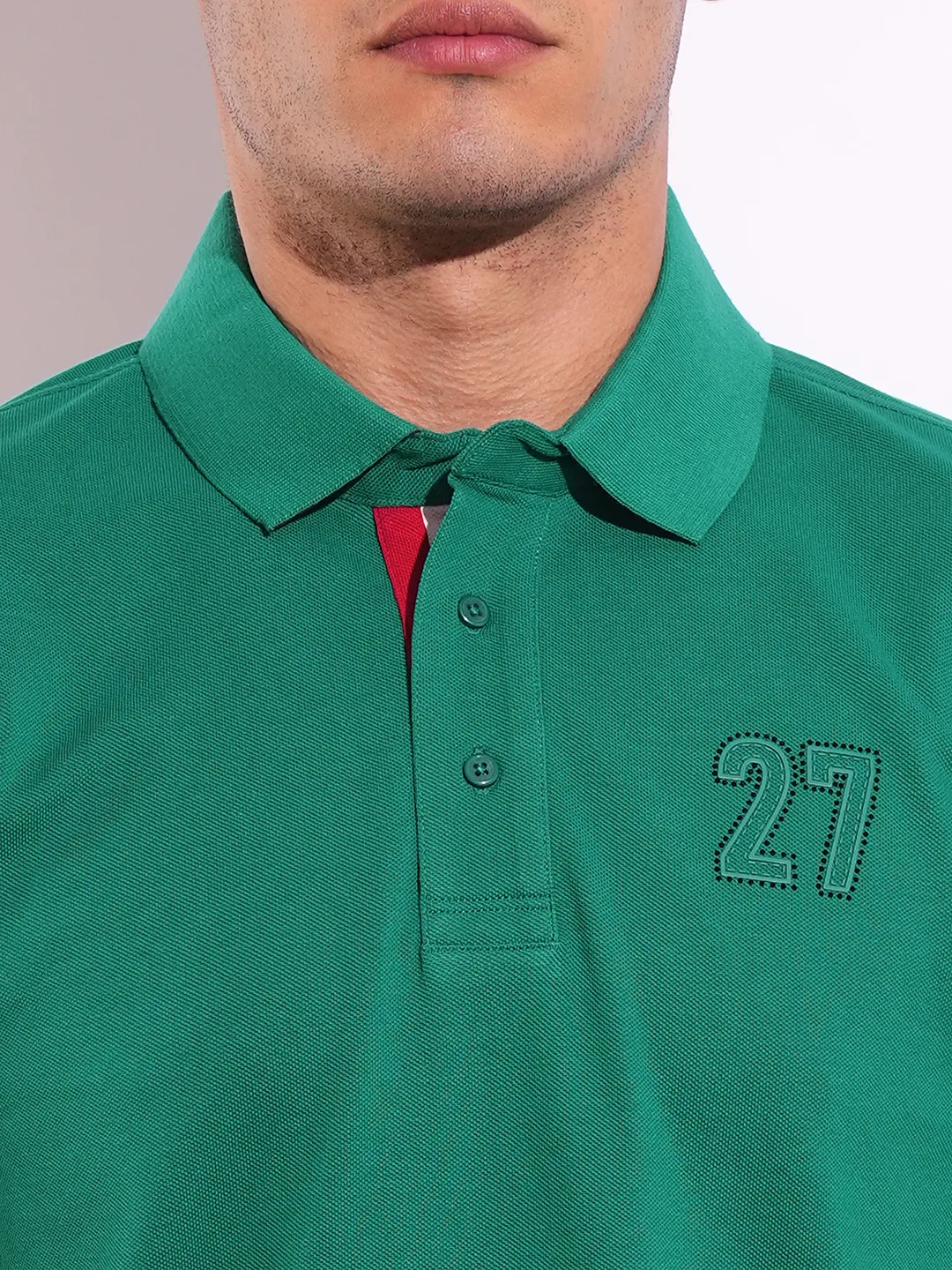 Green Regular Fit Men's Polo T-Shirt by Being Human Clothing - Image 5