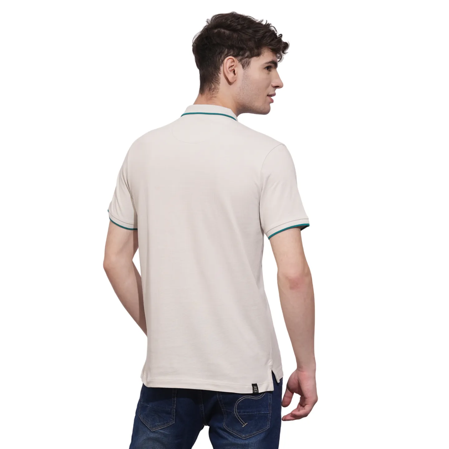 Grey Regular Fit Men's Polo T-Shirt by Being Human Clothing - Image 3