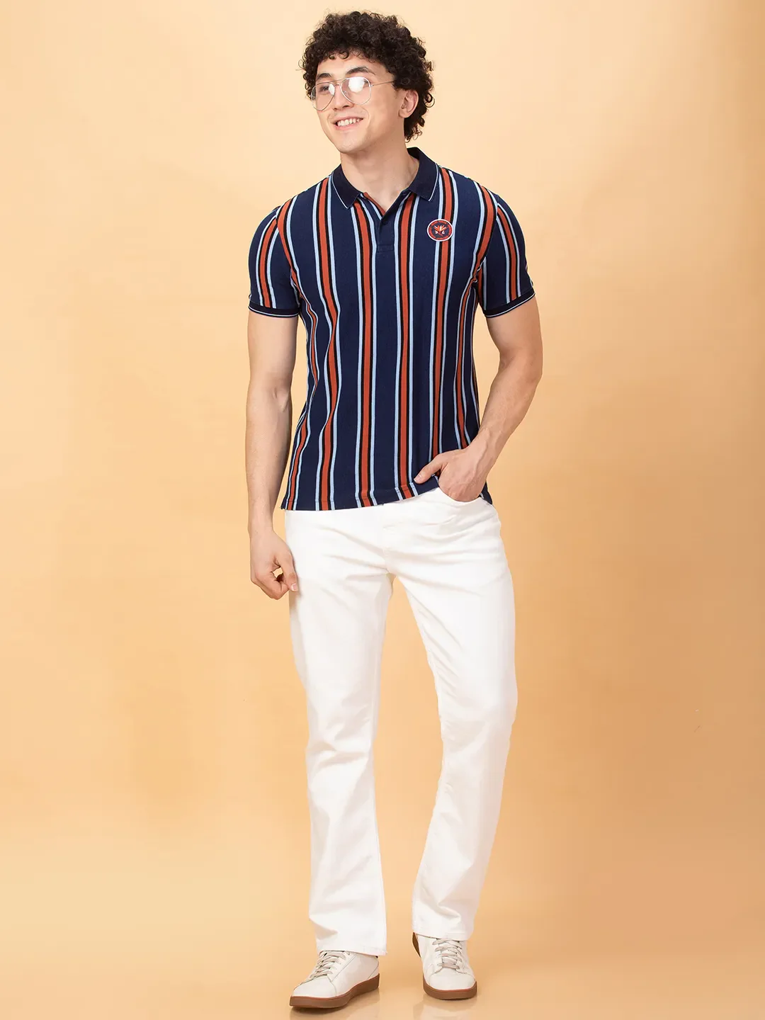 Indigo Regular Fit Men's Polo T-shirt by Being Human Clothing - Image 6