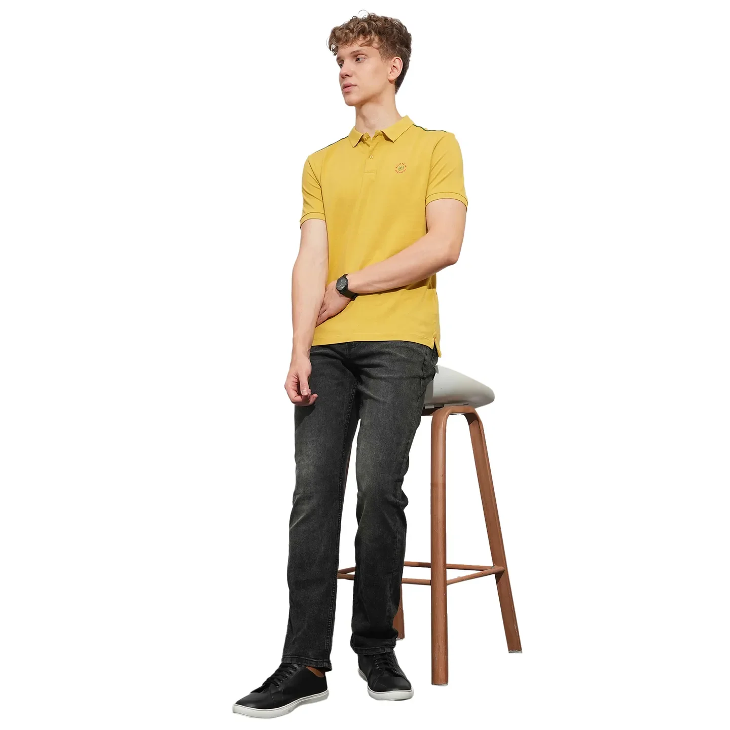 Khaki Regular Fit Men's Polo T-Shirt by Being Human Clothing - Image 4