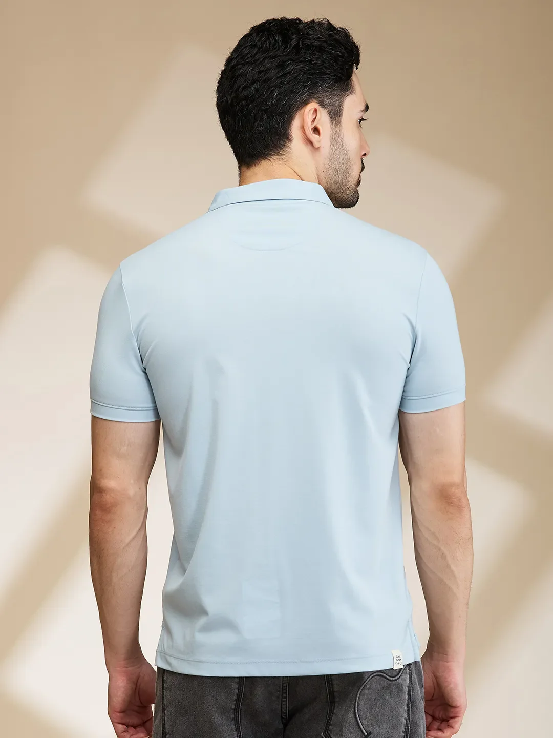 Blue Regular Fit Men's Polo T-Shirt by Being Human Clothing - Image 3