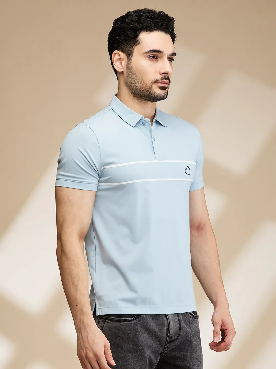 Blue Regular Fit Men's Polo T-Shirt by Being Human Clothing - Image 4