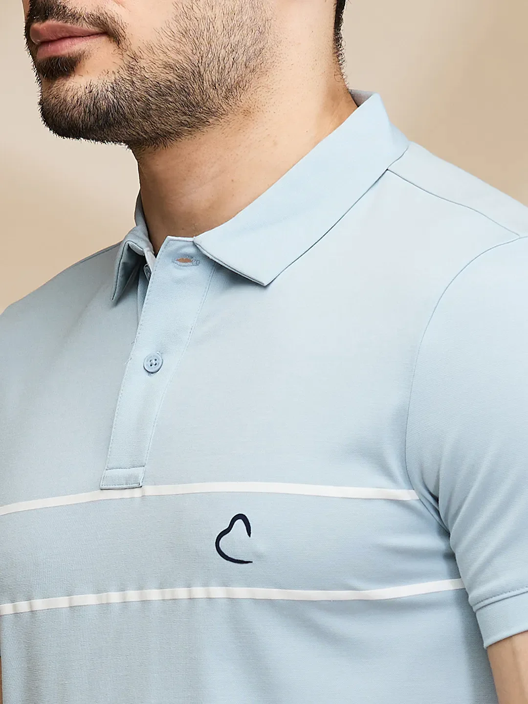 Blue Regular Fit Men's Polo T-Shirt by Being Human Clothing - Image 5
