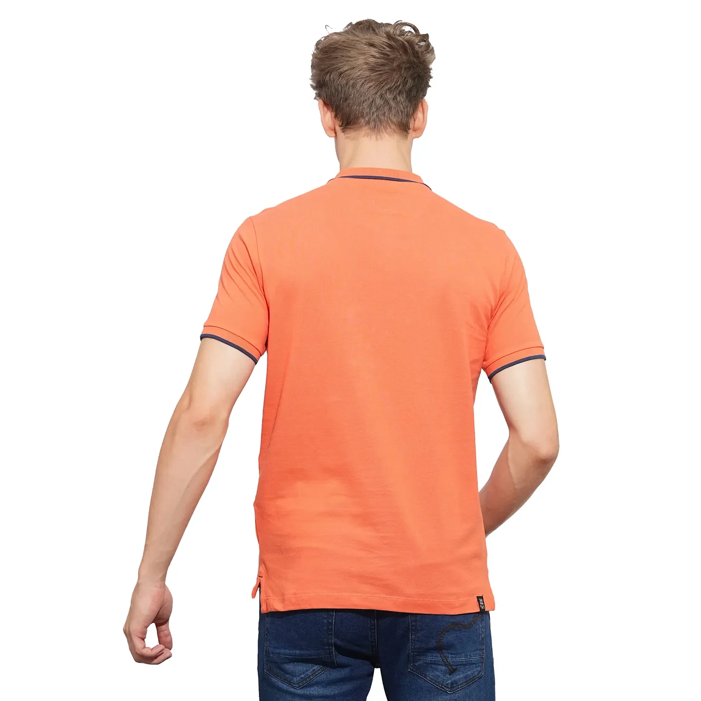 Orange Regular Fit Men's Polo T-Shirt by Being Human Clothing - Image 3