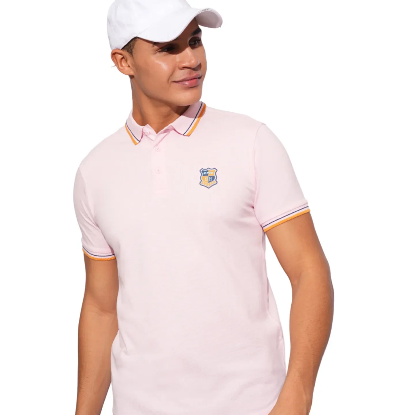 Light Pink Regular Fit Men's Polo T-Shirt by Being Human Clothing - Image 3