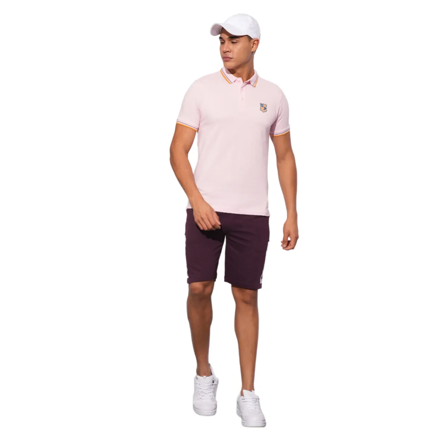 Light Pink Regular Fit Men's Polo T-Shirt by Being Human Clothing - Image 6