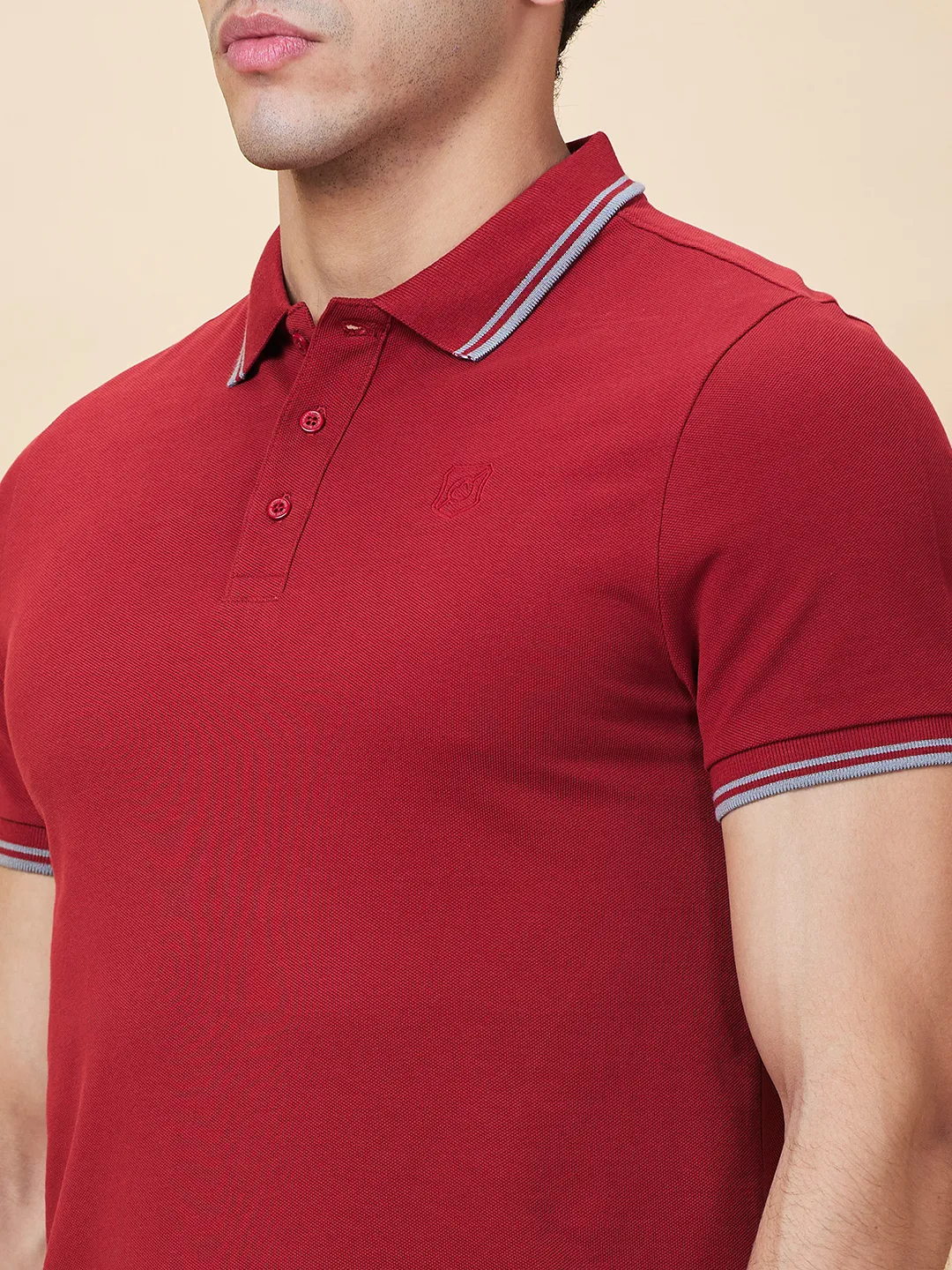 Maroon Regular Fit Men's Polo T-shirt by Being Human Clothing - Image 5
